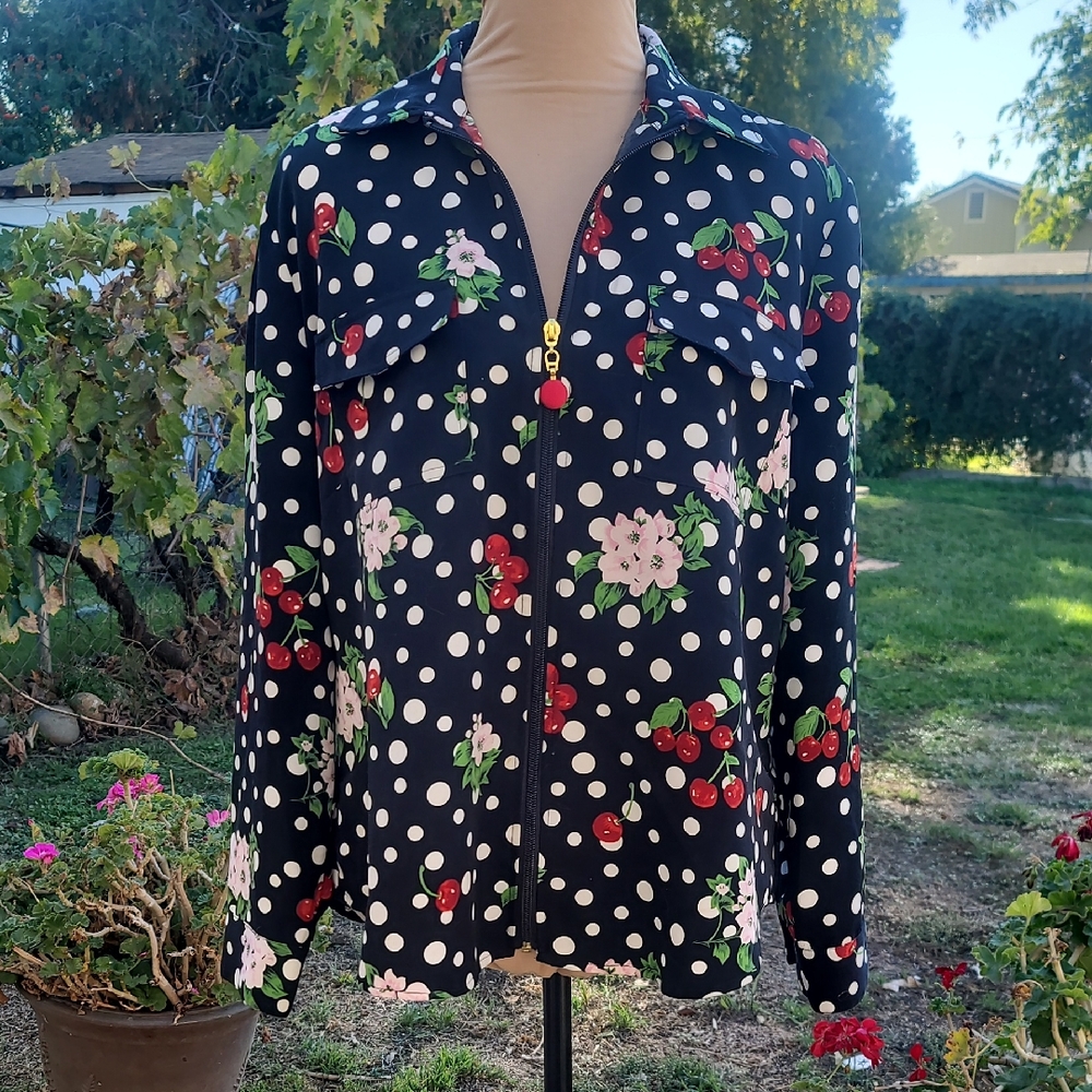 BROWNSTONE STUDIO Floral Polka Dot Women's Top